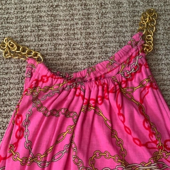 NY&C Pink Halter Tank Top Gold Chain Print Mobwife - Picture 2 of 5